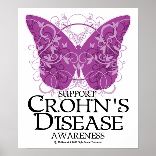 Crohn's Disease Butterfly Poster (Front)