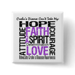 Crohn's Disease Can't Take My Hope Collage Pinback Button