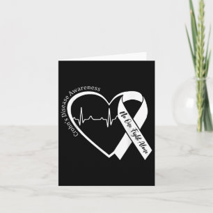 Crohns Disease Heart Support Purple Ribbon Crohns  Card