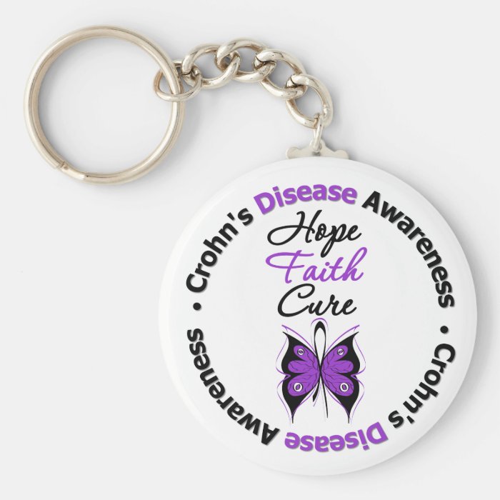 Crohn's Disease Hope Faith Cure Keychains