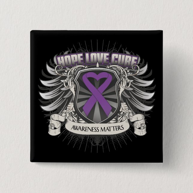 Crohn's Disease Hope Love Cure Pinback Button (Front)