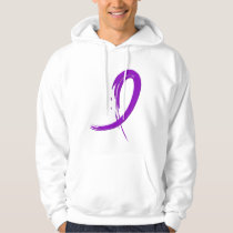 Crohn's Disease Purple Ribbon A4 Hoodie