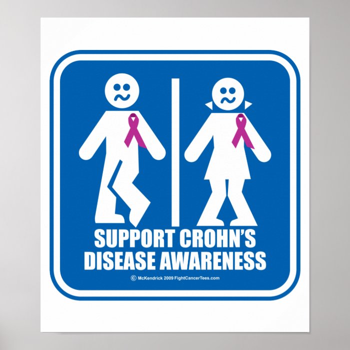 Crohn's Disease Restroom Sign Print