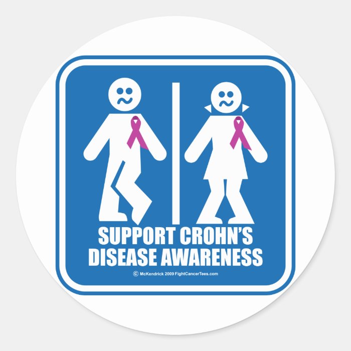 Crohns Disease Restroom Sign Stickers