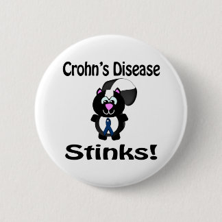 Crohns Disease Stinks Skunk Awareness Design Pinback Button