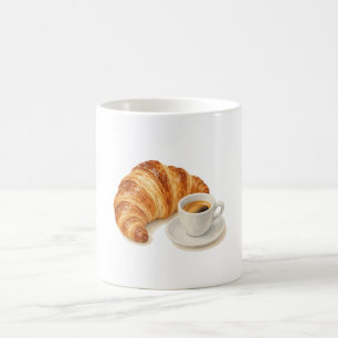 Croissant and Espresso Coffee Mug