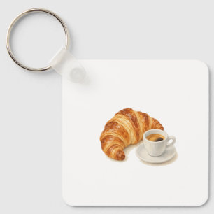 Croissant and Espresso Keychain