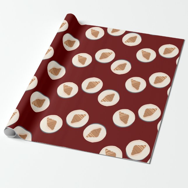 Croissant Artwork Art Food Brunch Wrapping Paper (Unrolled)