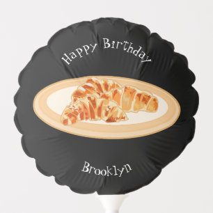 Croissant cartoon illustration balloon
