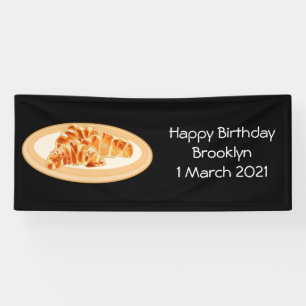 Croissant cartoon illustration banner