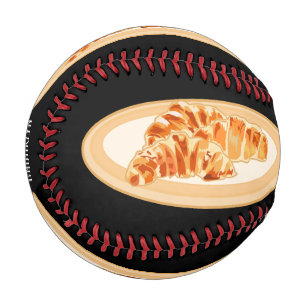Croissant cartoon illustration baseball