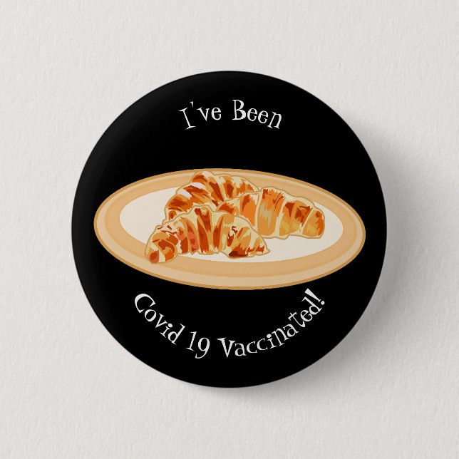 Croissant cartoon illustration button (Front)