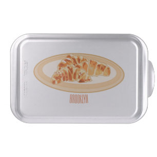 Croissant cartoon illustration cake pan