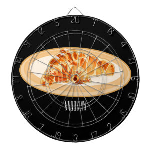 Croissant cartoon illustration  dart board