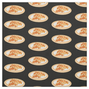 Croissant cartoon illustration fabric
