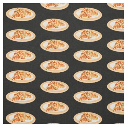 Croissant cartoon illustration fabric