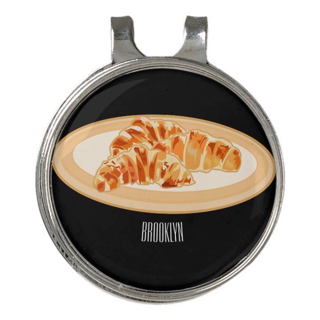 Croissant cartoon illustration golf hat clip (Front)