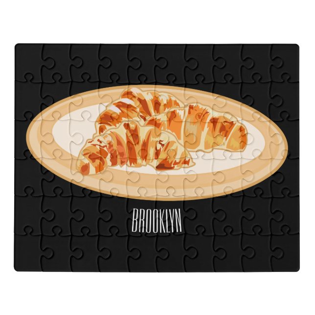 Croissant cartoon illustration  jigsaw puzzle (Puzzle Horizontal)