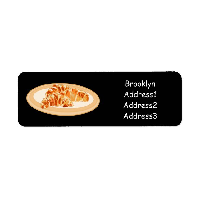 Croissant cartoon illustration label (Front)