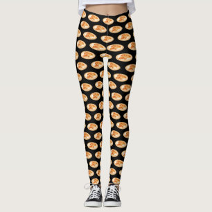 Croissant cartoon illustration leggings
