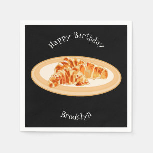Croissant cartoon illustration  napkins