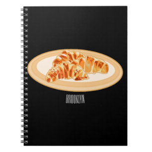 Croissant cartoon illustration notebook