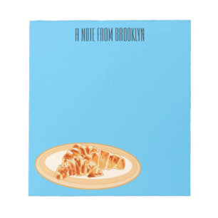 Croissant cartoon illustration notepad