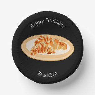 Croissant cartoon illustration paper bowls