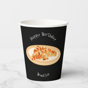 Croissant cartoon illustration paper cups