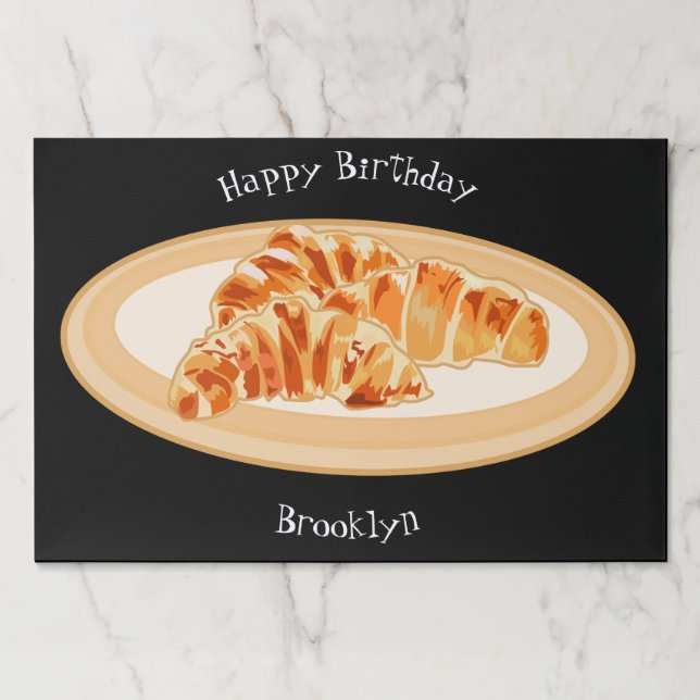 Croissant cartoon illustration  paper pad (Front)