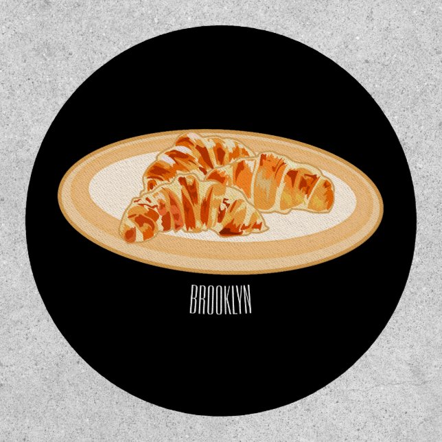 Croissant cartoon illustration  patch (Front)