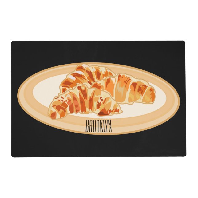 Croissant cartoon illustration placemat (Front)