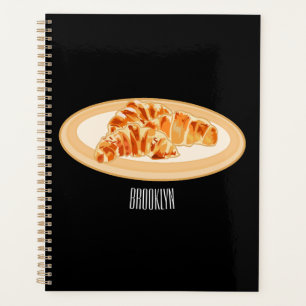 Croissant cartoon illustration planner
