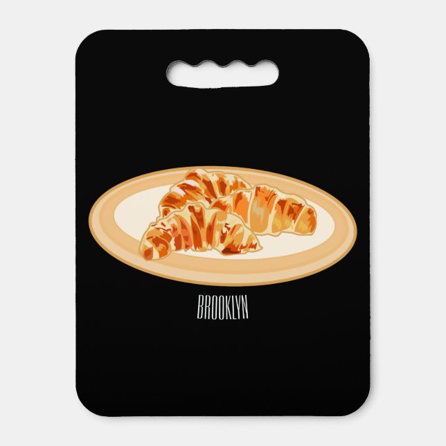 Croissant cartoon illustration seat cushion (Front Vertical)