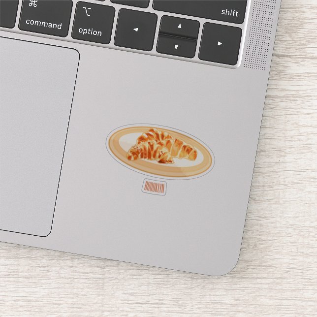 Croissant cartoon illustration sticker (Detail)