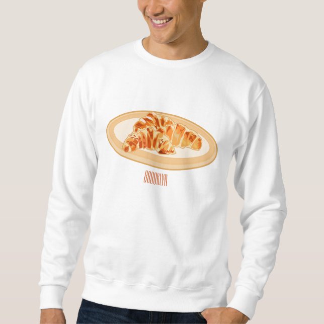 Croissant cartoon illustration sweatshirt (Front)