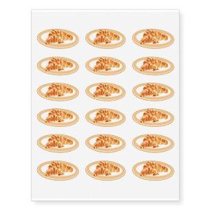 Croissant cartoon illustration temporary tattoos