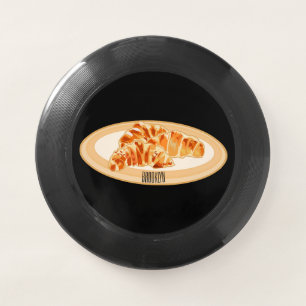 Croissant cartoon illustration Wham-O frisbee