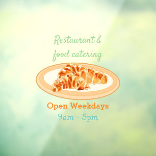 Croissant cartoon illustration window cling