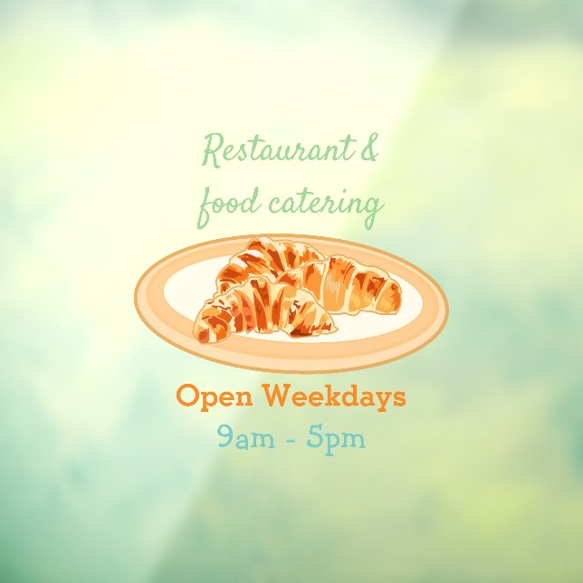 Croissant cartoon illustration  window cling (Sheet 3)