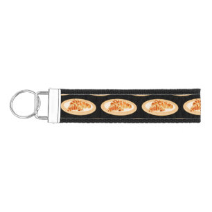 Croissant cartoon illustration wrist keychain