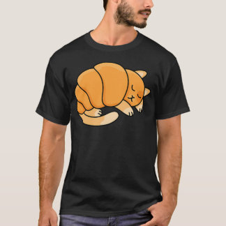Croissant Cat Cute Pastry Animal Pun Art Fun Cozy T-Shirt