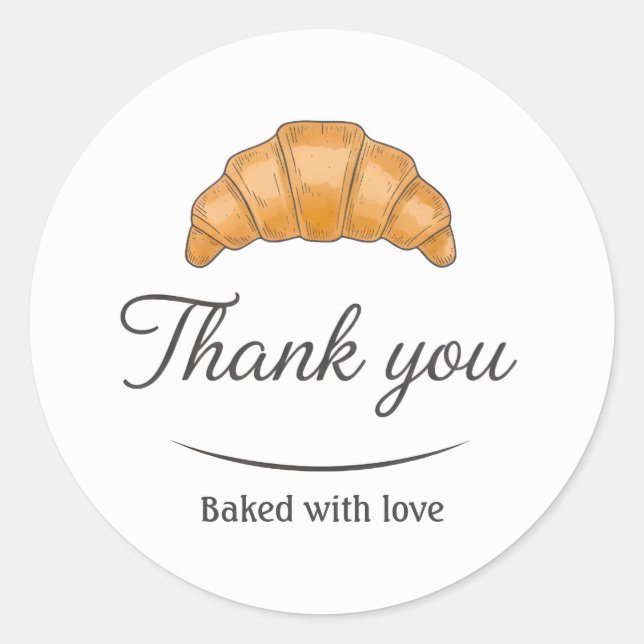 Croissant Cream Baking Thank You Sticker (Front)
