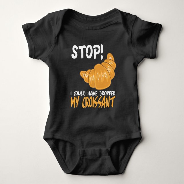 Croissant Funny Food Pun Baby Bodysuit (Front)
