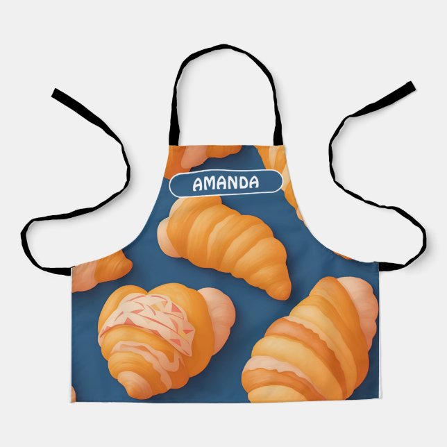 Croissant Geometric Colorful Personalized Pattern Apron (Front)