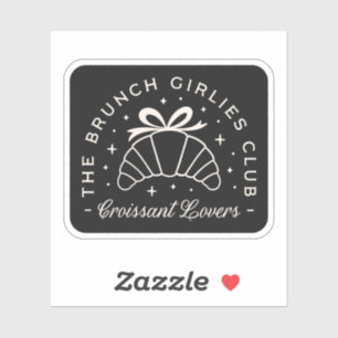 Croissant lover brunch girlies club coquette sticker