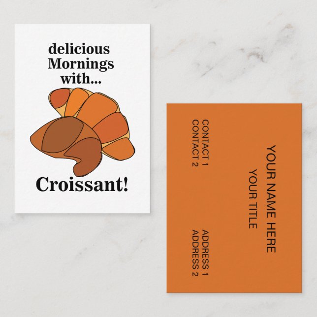 Croissant Pastry Bakery Business Card (Front/Back)