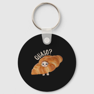 Croissant Quasocat Meme For Women Vintage Croissan Keychain