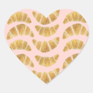 Croissant Rose Watercolour  Heart Sticker