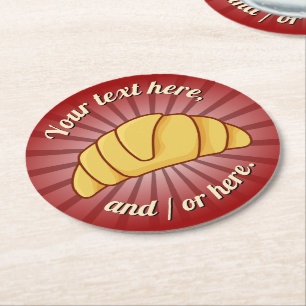 Croissant Round Paper Coaster